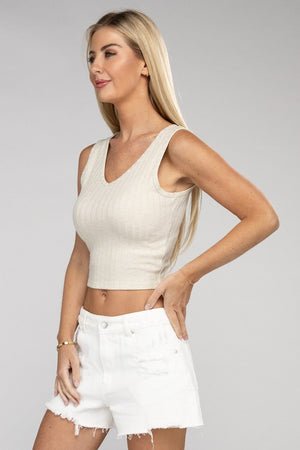 Rae Cropped Ribbed Sleeveless Top in a Variety of Colors