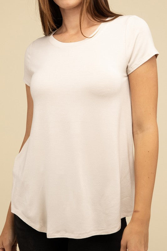 Ebb & Flow Rayon Short Sleeve Top in a Variety of Colors