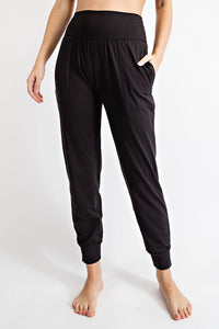 Like Butter High Waisted Joggers in Black & Charcoal