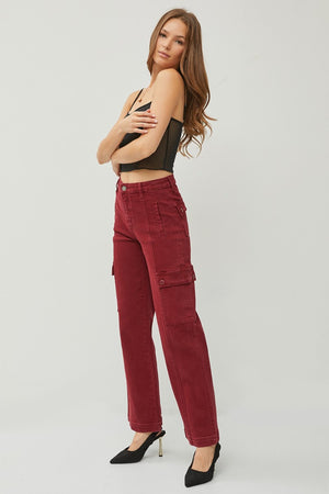 Wine & Dine High Rise Wide Leg Cargo Jeans