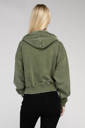 Cozy Acid Wash Fleece Drawstring Hoodie in a Variety of Colors