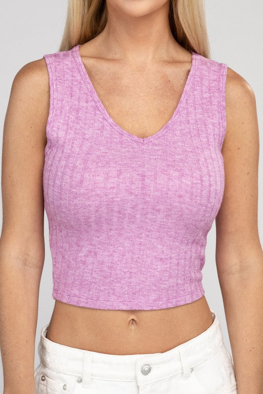 Rae Cropped Ribbed Sleeveless Top in a Variety of Colors