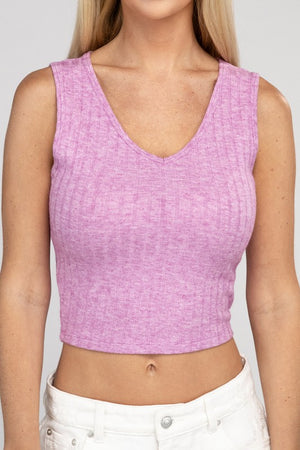 Rae Cropped Ribbed Sleeveless Top in a Variety of Colors