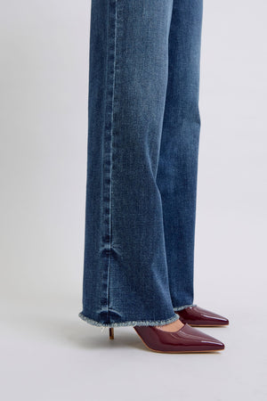 Cool Cut Raw Hem Jeans in Dark Wash