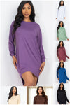 Lina High Low Long Sleeve Dress in a Variety of Colors