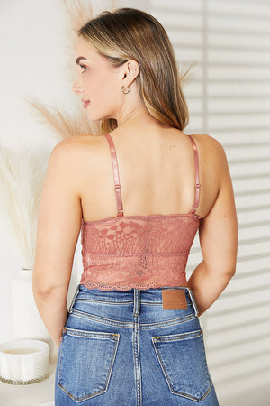 Anika Lace Criss Front Bralette in Light Mauve