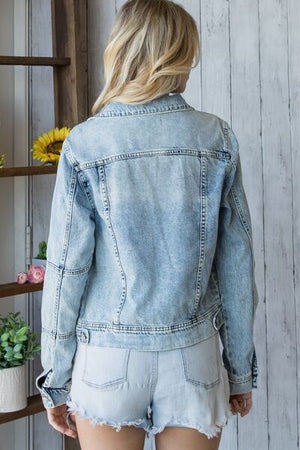 Michaela Button Up Denim Jacket in Medium Wash