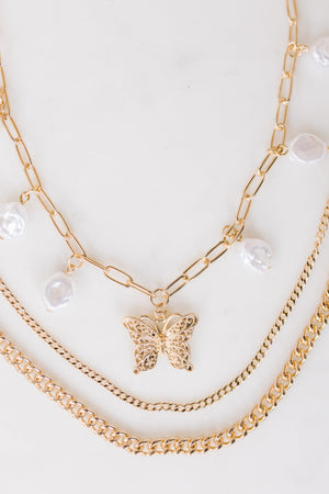 Butterfly Pearls Necklace