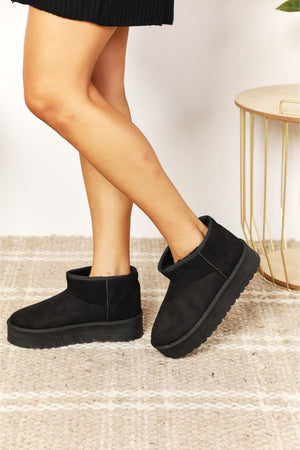 Fun Fleece Lined Chunky Platform Ankle Boots in
