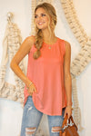 Sara Sleeveless Tunic Top in Coral