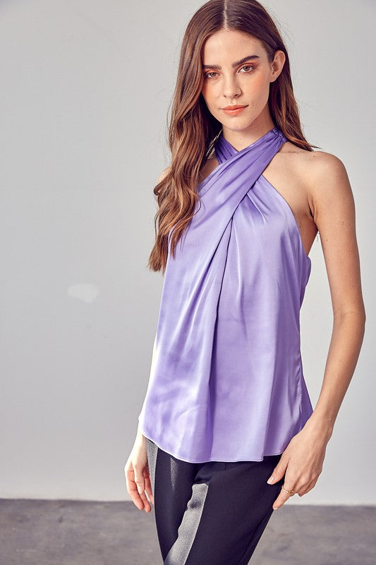 The Cross Halter Top in Lavender