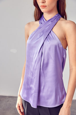 The Cross Halter Top in Lavender