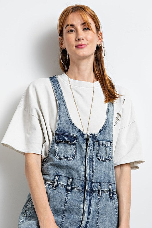 Vintage Style Washed Overalls/Jumpsuit