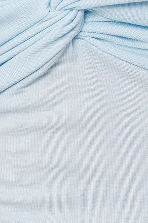 Tubular Bodysuit in White & Blue