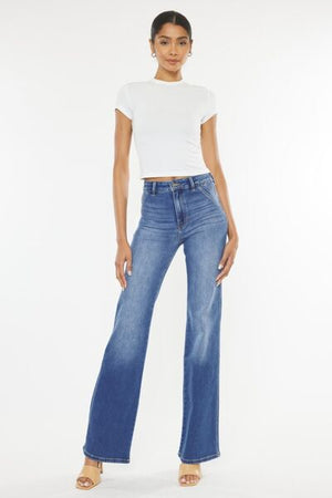 Dulcea Uber High Rise Flare Jeans in Medium Wash