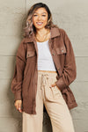 Comfy Cozy Shacket in Coffee Brown