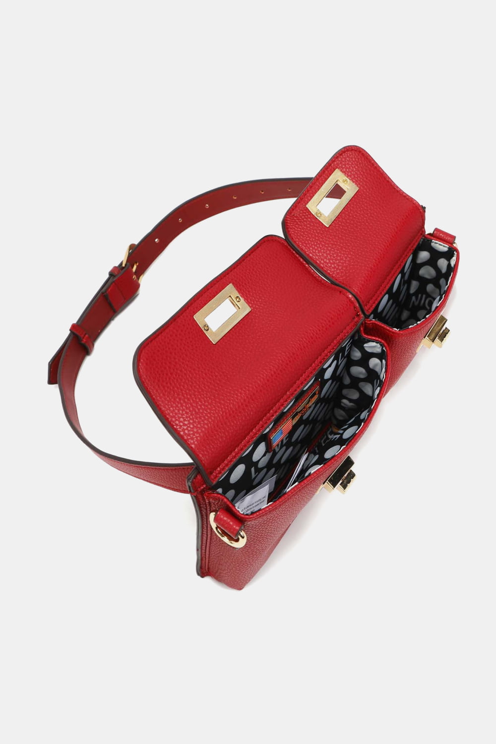 In the Know Multi-Pocket Fanny Pack in Mocha, Red & Black