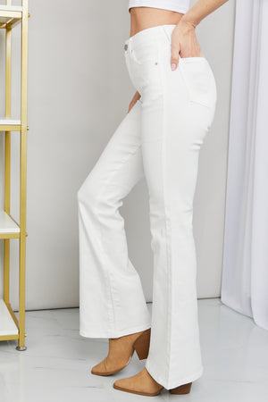 Tori Flare Leg Jeans with Pockets in White
