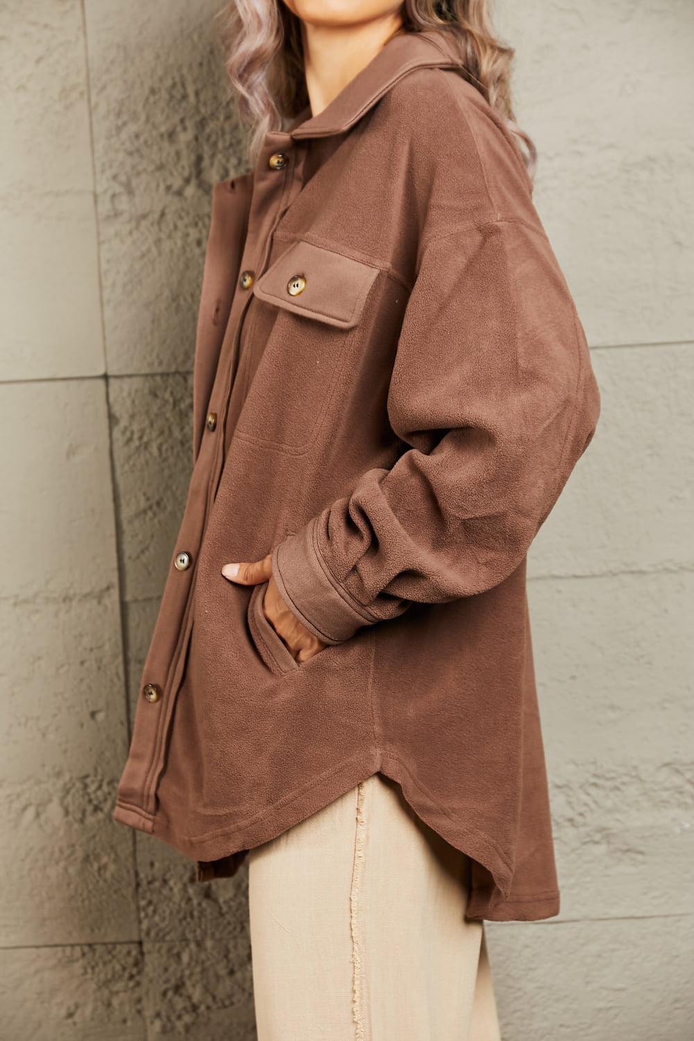 Comfy Cozy Shacket in Coffee Brown