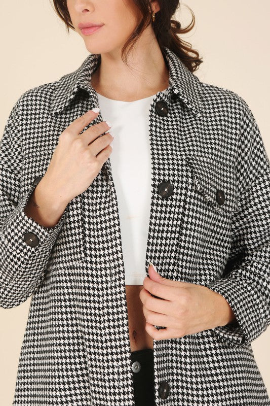 Longline Houndstooth Jacket