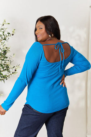 Hello Sweetheart Knit Top in Blue Teal