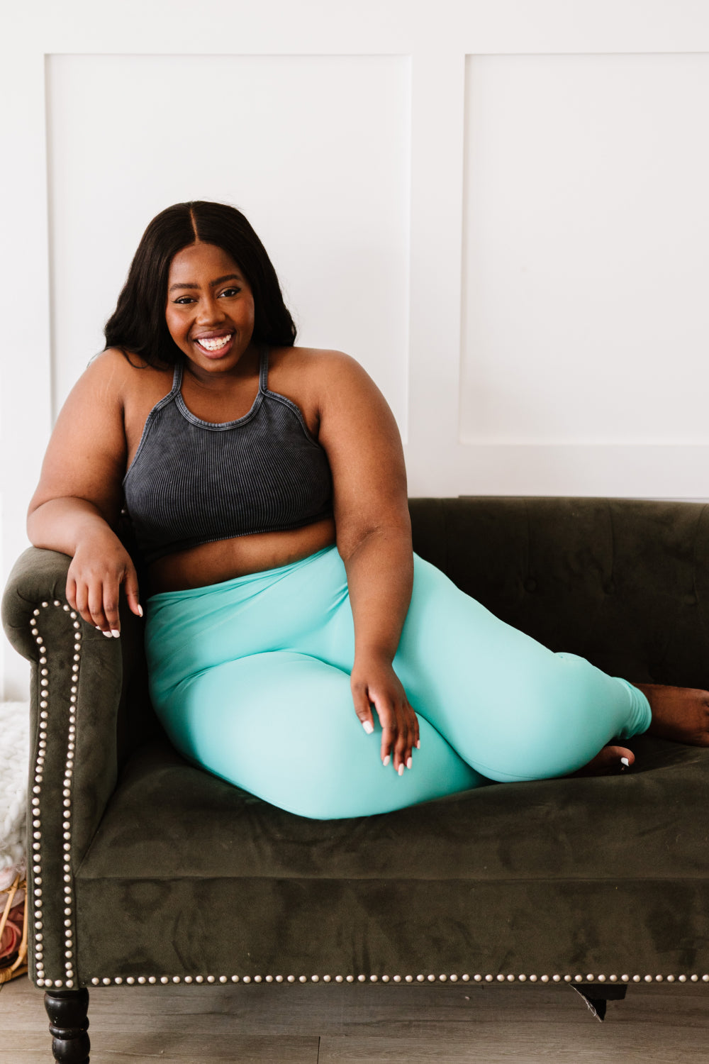 On Your Mark Active High Waisted Leggings in Mint