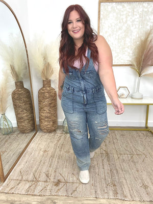 Vintage Style Washed Overalls/Jumpsuit