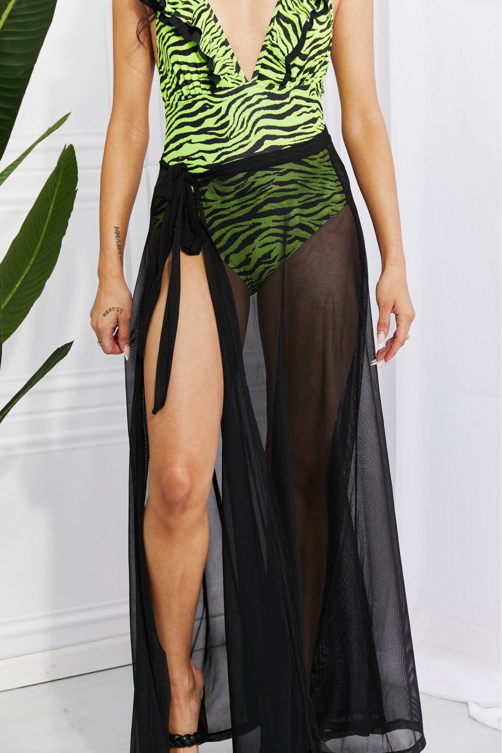 Beach Is My Runway Mesh Wrap Maxi Cover-Up Skirt