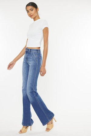 Dulcea Uber High Rise Flare Jeans in Medium Wash