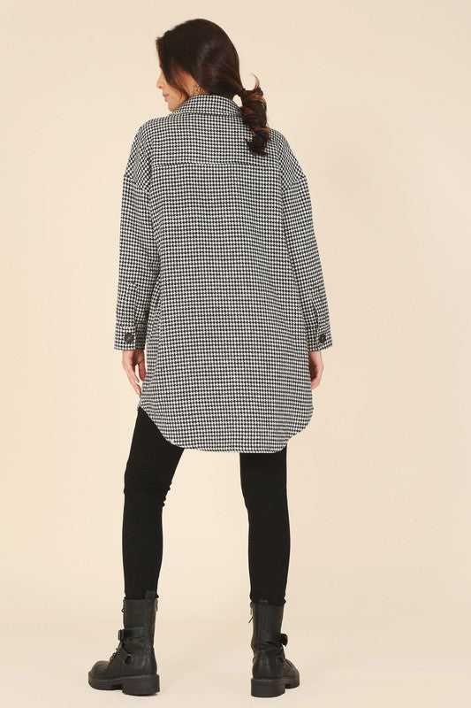 Longline Houndstooth Jacket