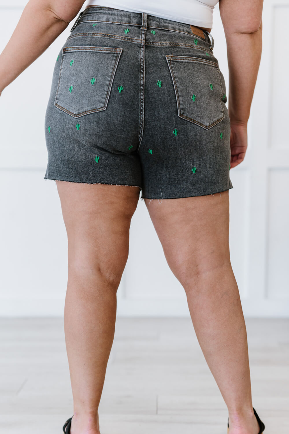 Saguaro Dreams Cactus Embroidered Shorts