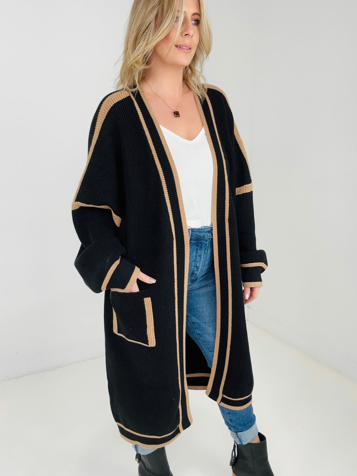 Alexis Colorblock Cardigan With Pockets
