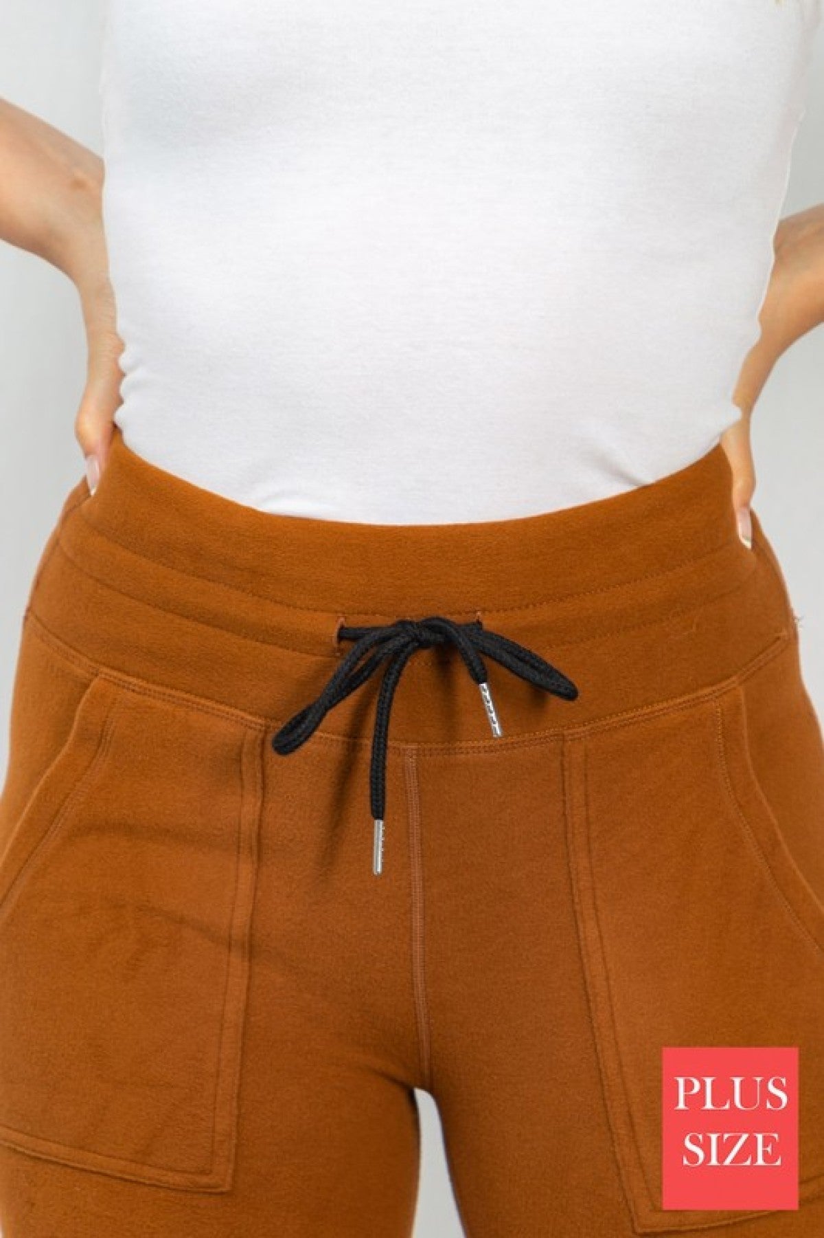 Form Fitting High Waisted Knit Joggers in Copper