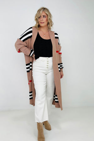 The Burbs Striped Knit Duster Cardigan