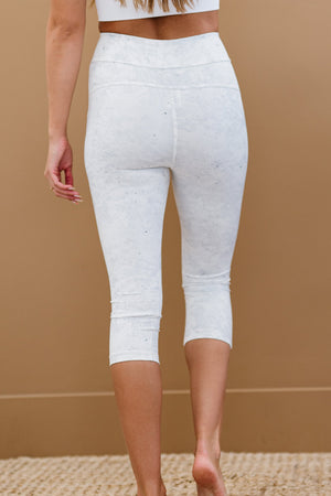 Sweat It Out Marble Moto Athletic Leggings in Washed Grey