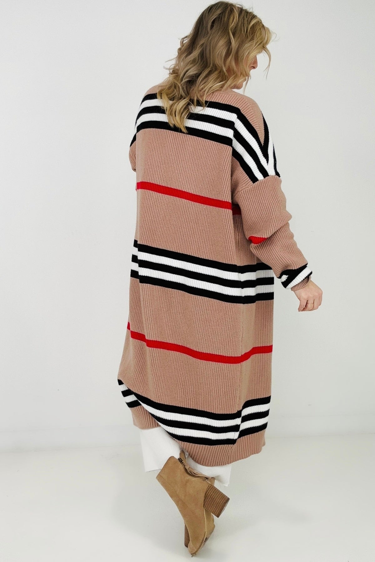 The Burbs Striped Knit Duster Cardigan