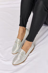 Francisca Rhinestone Point Toe Loafers in Silver