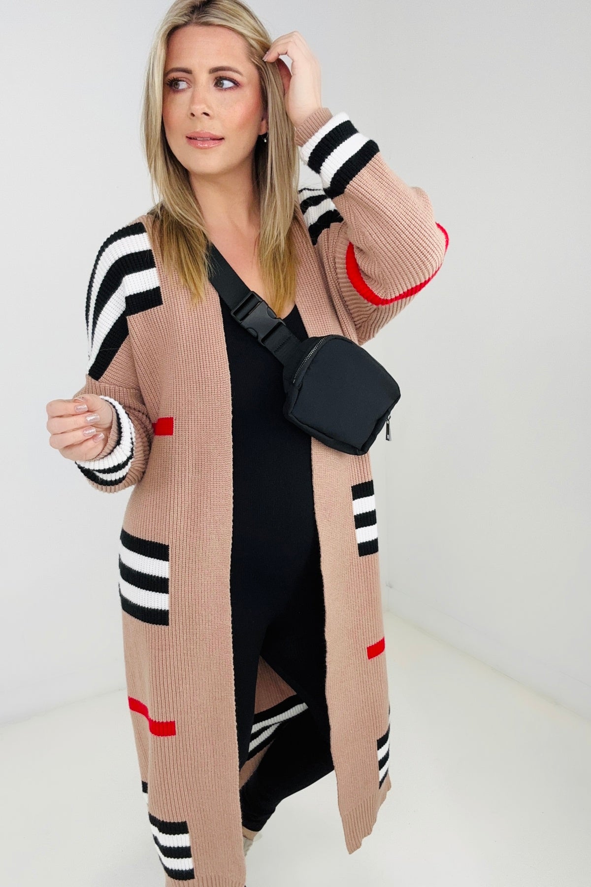 The Burbs Striped Knit Duster Cardigan