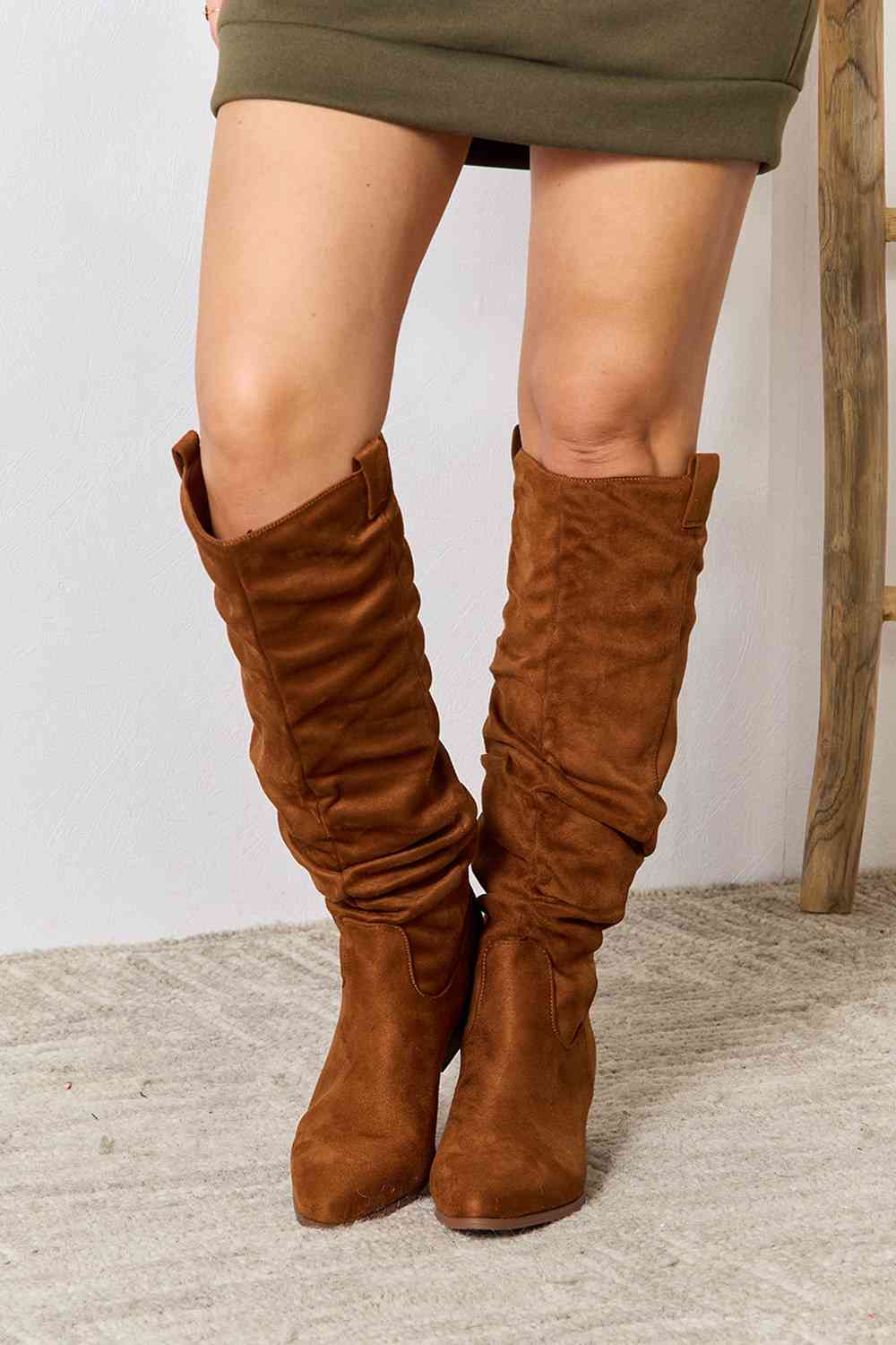 Rosalynn Knee High Boots in Chestnut