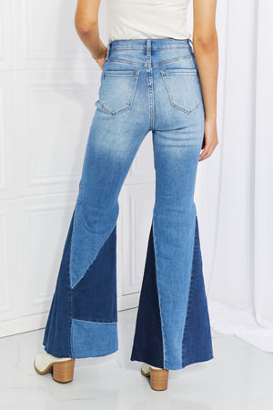 Sienna Color Block Flare Jeans