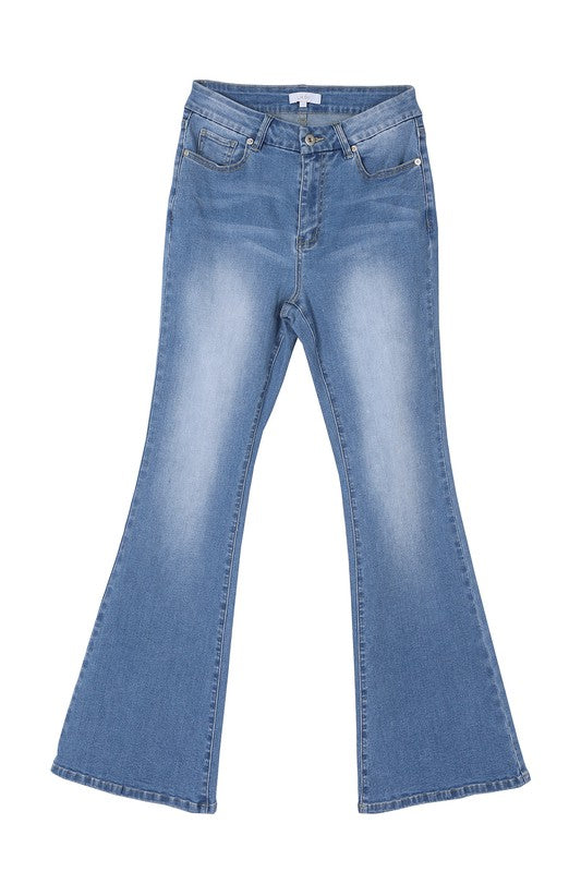 Such Flair Flare Jeans in Light Wash