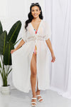 Swim Sun Goddess Tied Maxi Cover-Up in White