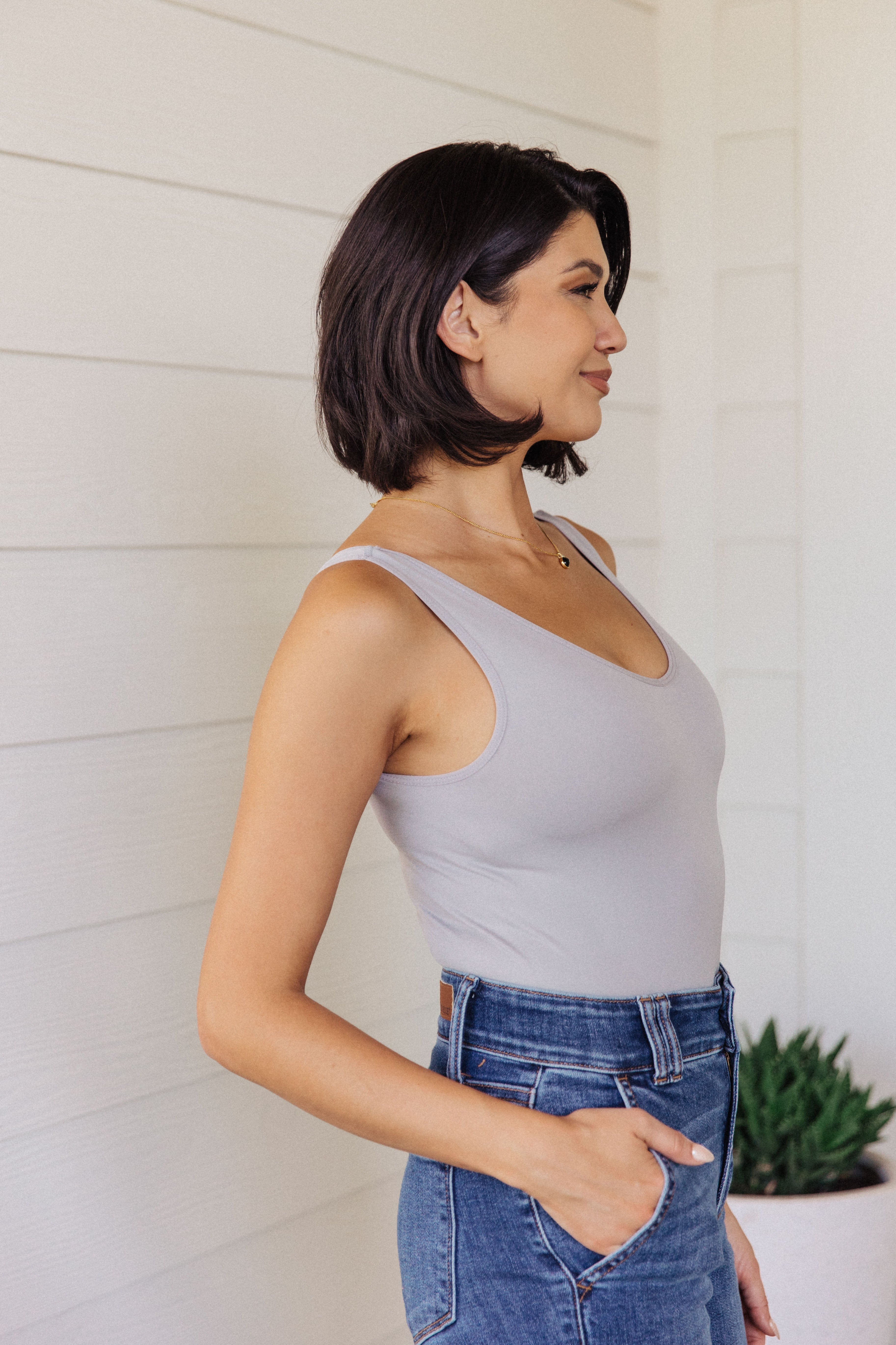 Simple Life Bodysuit in Grey