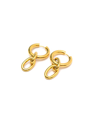 Valencia Chain Letter Earrings in Gold