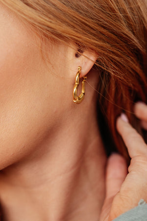Heart of Gold Plated Hoop Earrings
