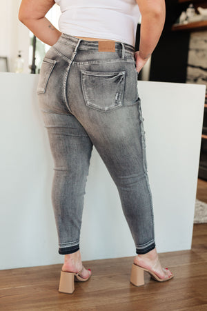 Release Me Control Top Skinny Jeans in Washed Gray