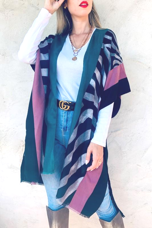 The Zebra Multi-Colored Print Kimono Cardigan