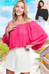 Jayla Top in Vivid Pink & Black