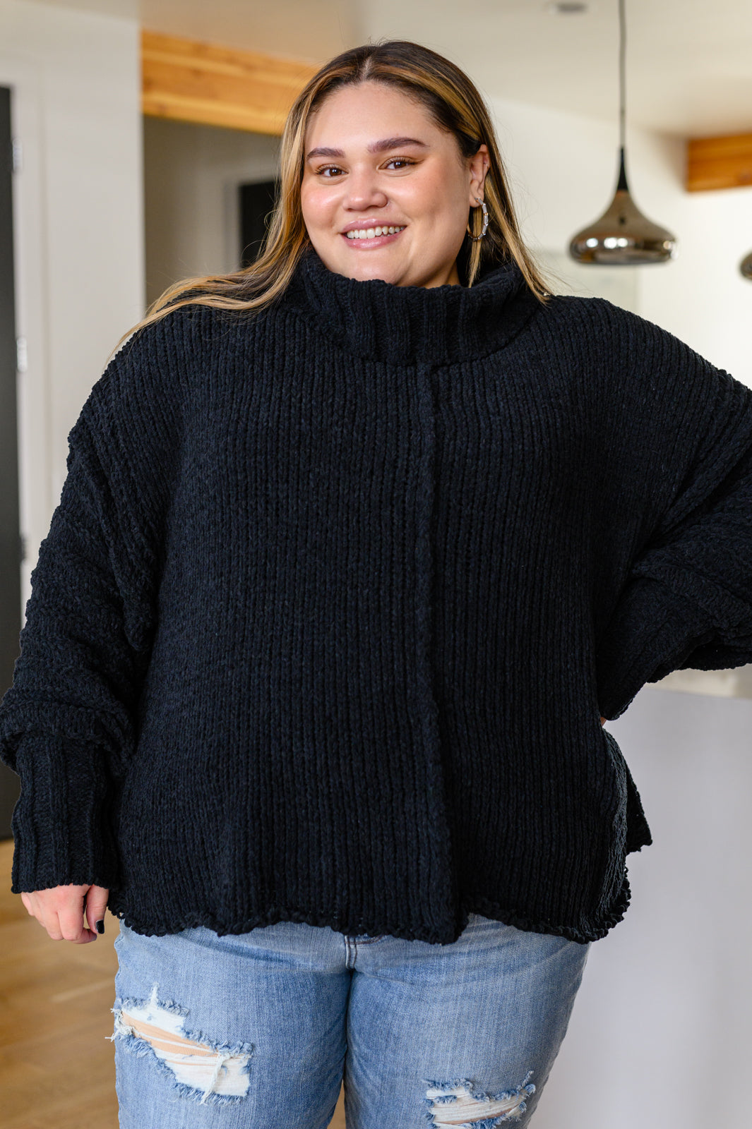 Mel Long Sleeve Solid Knit Sweater