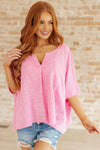 Gisela Comfy Mineral Wash Top in Pink
